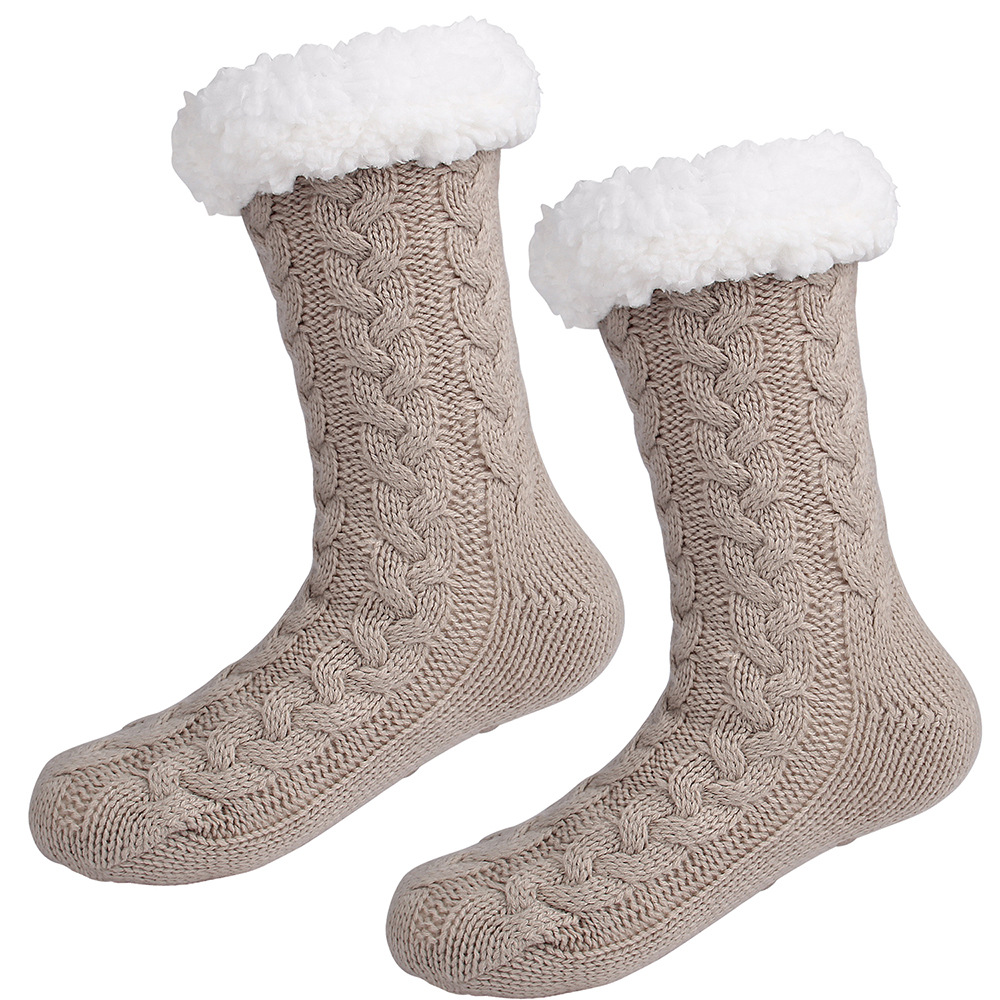 Footwear Slipper Socks Autumn Winter Plus Thick Velvet Non-slip Floor Socks Home Socks Fluffy Fuzzy Socks